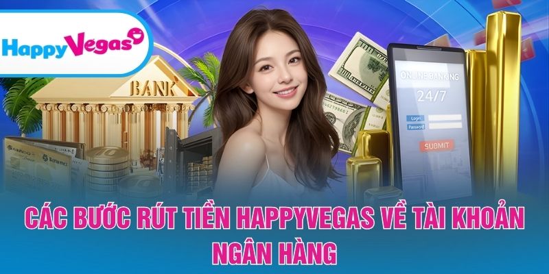Quy trình rút tiền HappyVegas về tài khoản ngân hàng chi tiết
